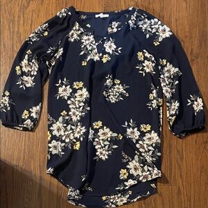 Maurices Navy Floral Blouse